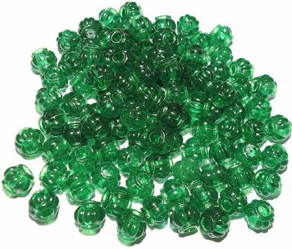 PUSHPA CREATION  Macrame plastic Beads,8mm Green colour 100 beads