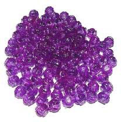 PUSHPA CREATION  Macrame plastic Beads,8mm Purple colour 100 beads