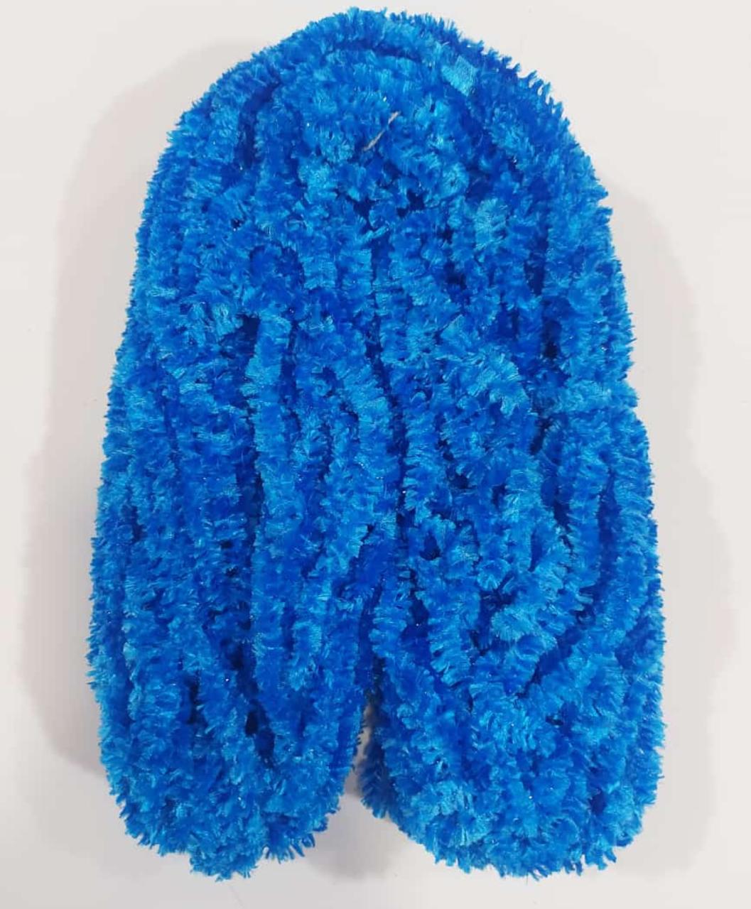 Pushpa Creation Artificial Rangoli Fur Wool for Festive Decorations & Crafts - Soft, Fluffy Yarn for DIY Designs 100 grams SkyBlue colour