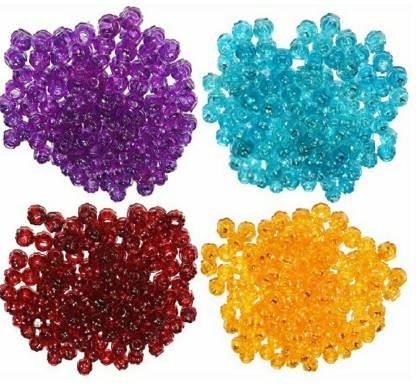 Pushpa Creation Macrame Craft Plastic Beads, 4 Colur (100 x 4 Colour Qty-400 beads)