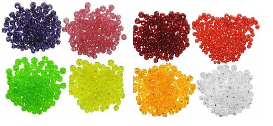 Pushpa Creation  Plastic Matki shep Beads 8 colour toatal beads 800 100 beads each colour for Macrame Craft