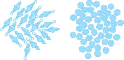 Macrame Matka Beads and Latakn  beads Sky blue colour  pack of 150