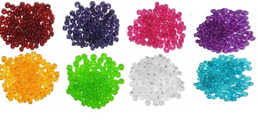 Pushpa Creation  Plastic Matki shep Beads For Macrame Craft  8 colour toatal beads 800 100 beads each colour