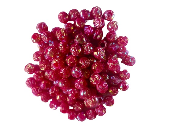 Rani colour Rose-Shaped Plastic Craft Beads for Macrame  Elegant DIY Projects Pack of 100
