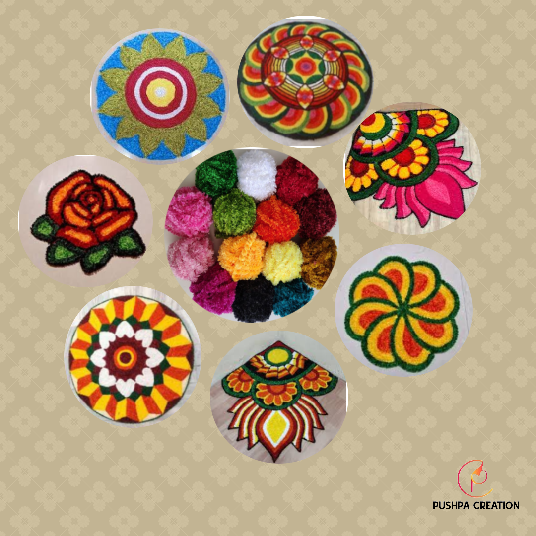 Pushpa Creation Artificial Rangoli Fur Wool for Festive Decorations & Crafts - Soft, Fluffy Yarn for DIY Designs 100 grams Purple colour