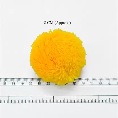PUSHPA CREATION Cotton YELLOW Colour Pom Pom balls for Craft Decoration &Jewellery Making purpose pack of 100