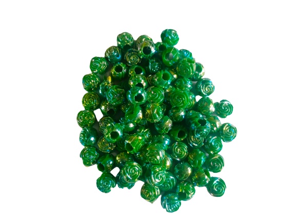 Rose-Shaped Plastic Craft Beads for  Macrame Elegant DIY Projects pack of 100