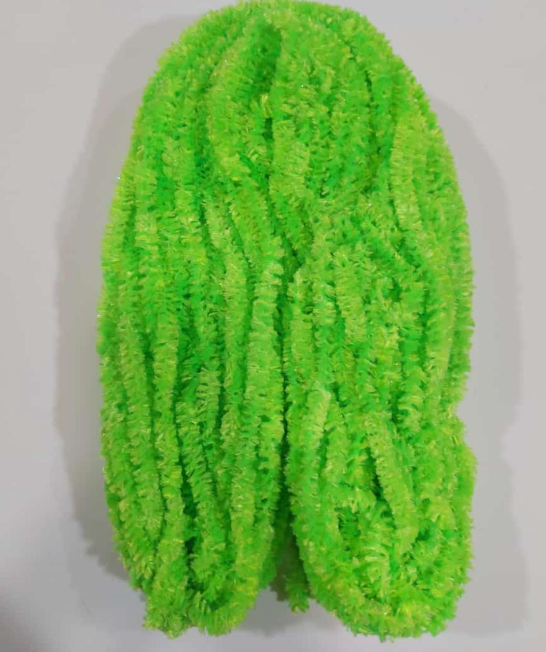 Pushpa Creation Artificial Rangoli Fur Wool for Festive Decorations & Crafts - Soft, Fluffy Yarn for DIY Designs 100 grams Florosent Lemon  colour