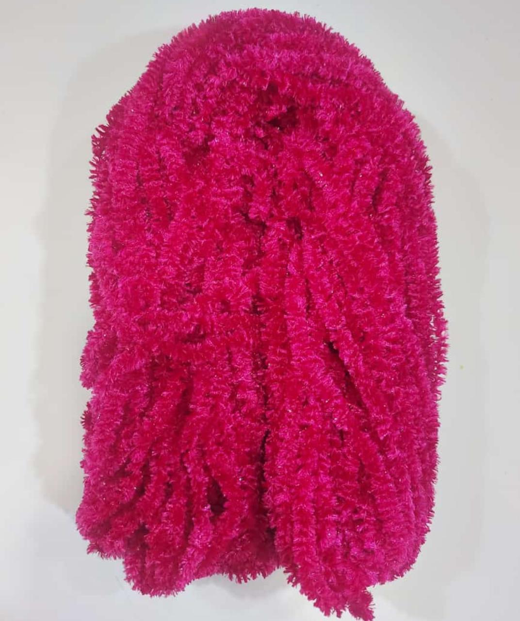 Pushpa Creation Artificial Rangoli Fur Wool for Festive Decorations & Crafts - Soft, Fluffy Yarn for DIY Designs 100 grams RANI colour