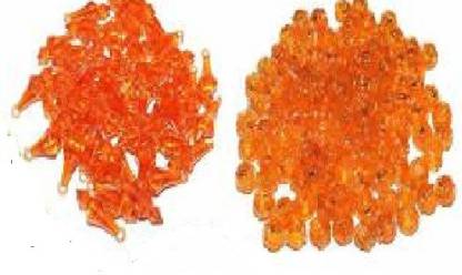 Macrame Matka Beads and Latakn  beads  Orange colour  pack of 150