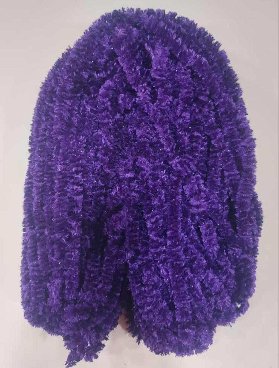 Pushpa Creation Artificial Rangoli Fur Wool for Festive Decorations & Crafts - Soft, Fluffy Yarn for DIY Designs 100 grams Purple colour