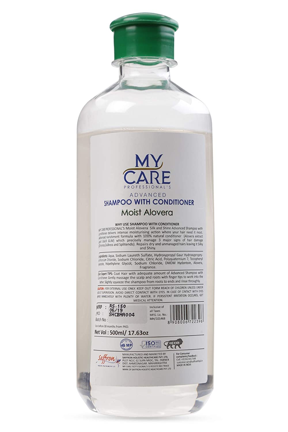 My Care professional Advanced Alovera Shampoo with Conditioner|For Mosituring Repairing Hair|Remove Dryness Dullness Split End with help of Vitamin E|Alovera Moist (500ml