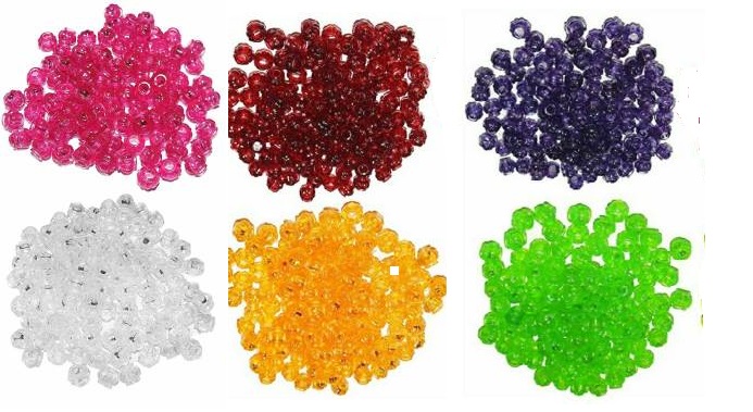 Macrame Craft Plastic Beads for Macrame Craft wall hanging 6 Colur (100 x 6 Colour Qty-600 beads)