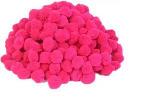 PUSHPA CREATION Cotton PINK Colour Pom Pom balls for Craft Decoration &Jewellery Making purpose pack of 100