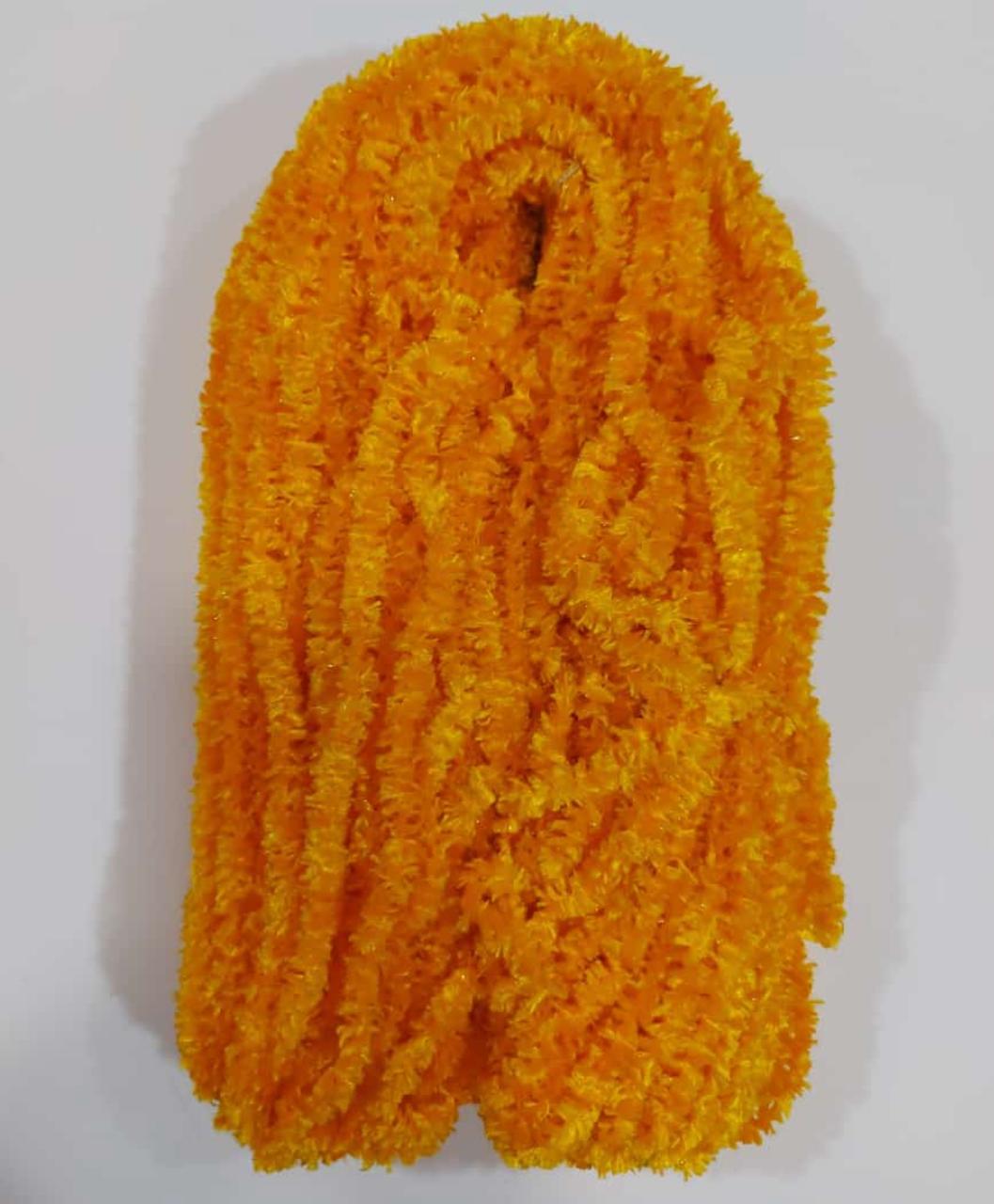 Pushpa Creation Artificial Rangoli Fur Wool for Festive Decorations & Crafts - Soft, Fluffy Yarn for DIY Designs 100 grams GOLDEN colour