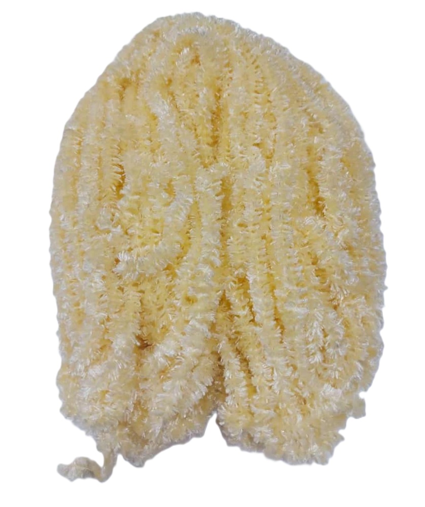 Pushpa Creation Artificial Rangoli Fur Wool for Festive Decorations & Crafts - Soft, Fluffy Yarn for DIY Designs 100 grams Cream colour