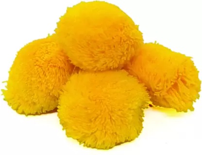 PUSHPA CREATION Cotton YELLOW Colour Pom Pom balls for Craft Decoration &Jewellery Making purpose pack of 100