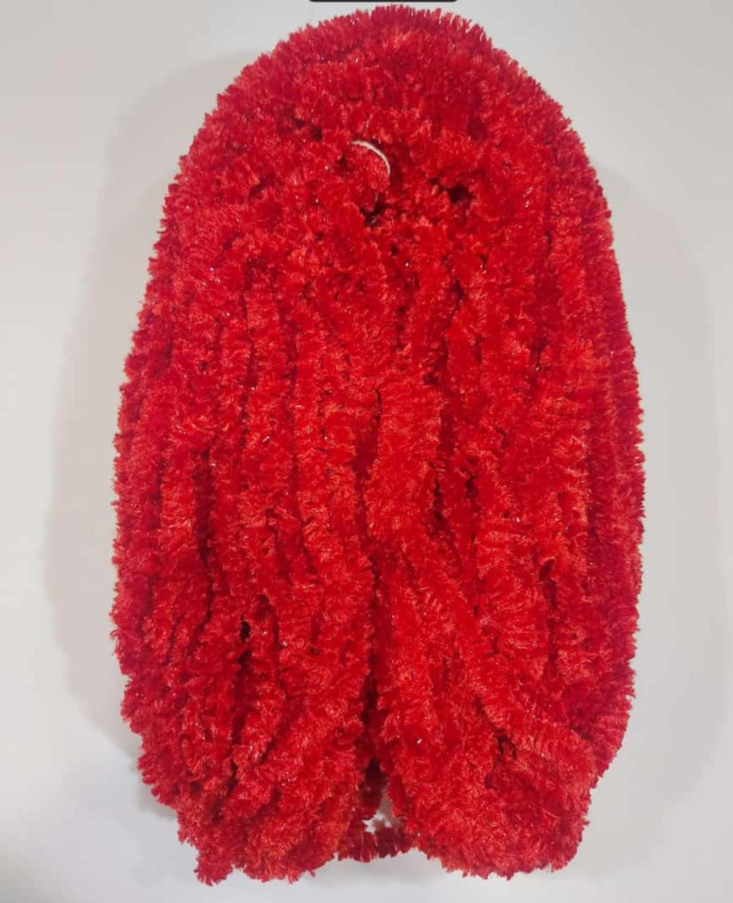 Pushpa Creation Artificial Rangoli ,Mat ragoli  Fur Wool for Festive Decorations & Crafts - Soft, Fluffy Yarn for DIY Designs 100 grams red colour
