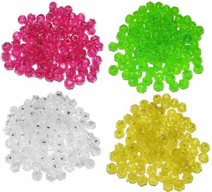 Pushpa Creation PLASTIC MATKI SHAPED BEADS 400 BEADS SET