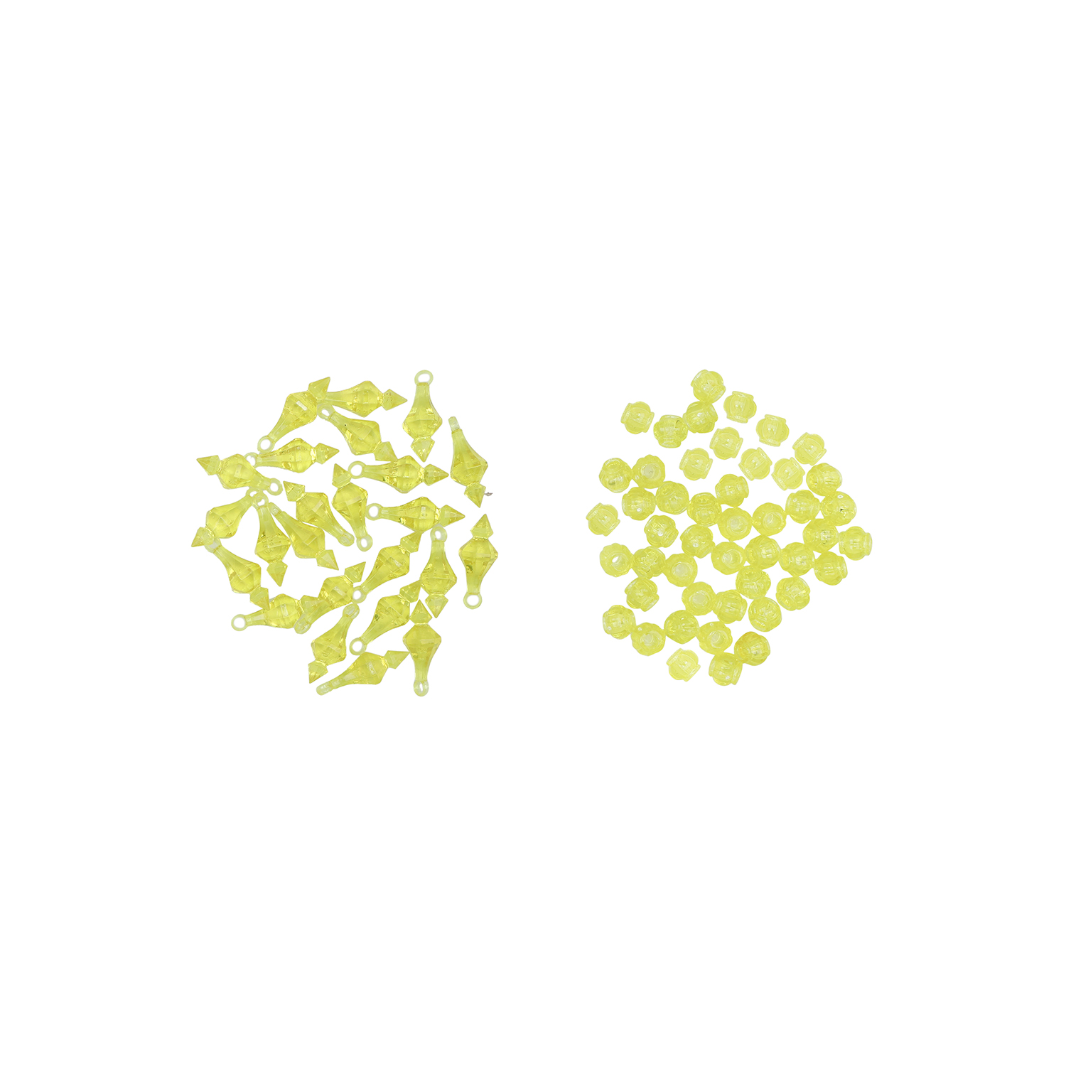 Macrame Matka Beads and Latakn  beads  Yellow colour  pack of 150