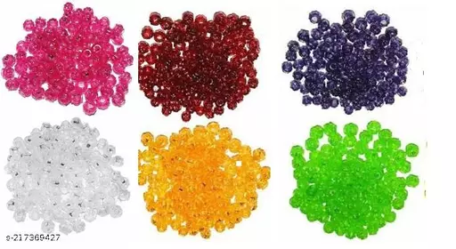 Macrame Craft Plastic Beads for Macrame Craft wall hanging 6 Colur (100 x 6 Colour Qty-600 beads)