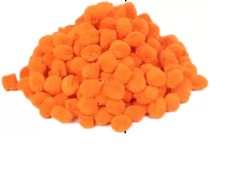 PUSHPA CREATION Cotton Orange Colour Pom Pom balls for Craft Decoration &Jewellery Making purpose pack of 100