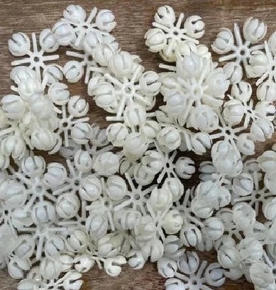 Pushpa Creation Artificial Plastic 4 Fitting Mogra Flower, Home Decoration Pack Of 100