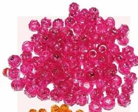 PUSHPA CREATION  Macrame plastic Beads,8mm Rani colour 100 beads