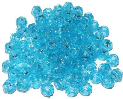 PUSHPA CREATION  Macrame plastic Beads,8mm Sky Blue colour 100 beads