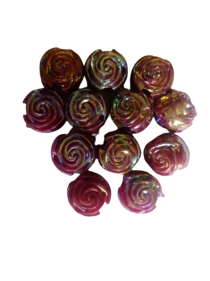 Purple Colour  Rose-Shaped Plastic Craft Beads for Elegant DIY Projects pack of 100