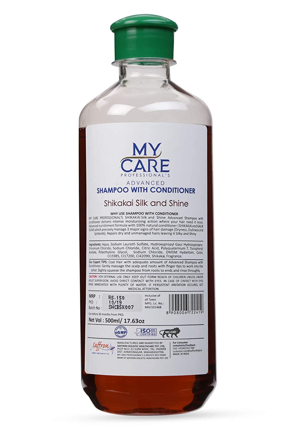 My Care professional Advanced Shikakai Shampoo with Conditioner|For Mosituring Repairing Hair|Remove Dryness Dullness Split End with help of Vitamin E|Shikakai Silk and Shine(500ml)