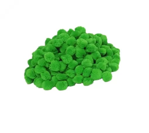 PUSHPA CREATION Cotton Green Colour Pom Pom balls for Craft Decoration &Jewellery Making purpose pack of 100
