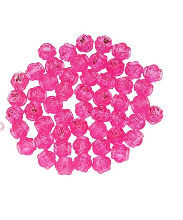 PUSHPA CREATION  Macrame plastic Beads,8mm Pink colour 100 beads