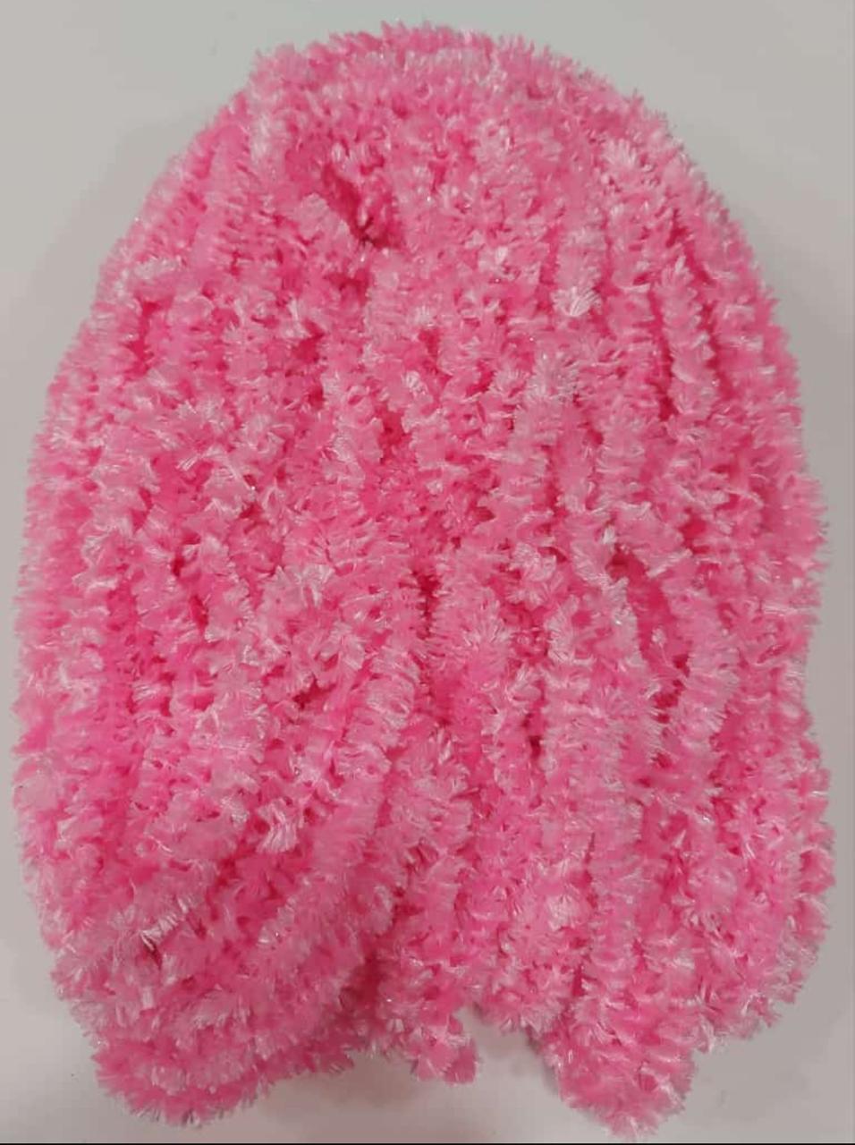 Pushpa Creation Artificial Rangoli Fur Wool for Festive Decorations & Crafts - Soft, Fluffy Yarn for DIY Designs 100 grams Baby Pink colour