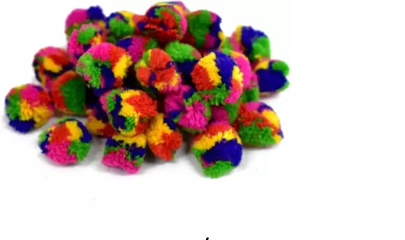 PUSHPA CREATION Cotton  Mix Colour Pom Pom balls for Craft Decoration &Jewellery Making purpose pack of 100