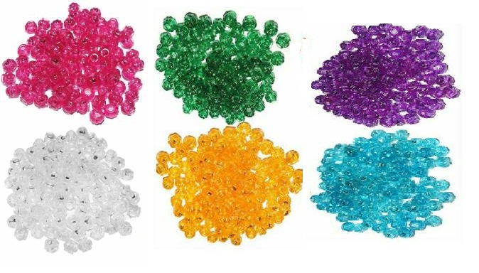 Pushpa Creation Macrame Craft Plastic Beads for Macrame Craft wall hanging 6 Colur (100 x 6 Colour Qty-600 beads)