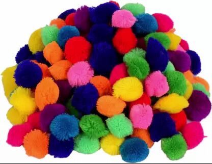 PUSHPA CREATION Cotton MULTI  Colour Pom Pom balls for Craft Decoration &Jewellery Making purpose pack of 101